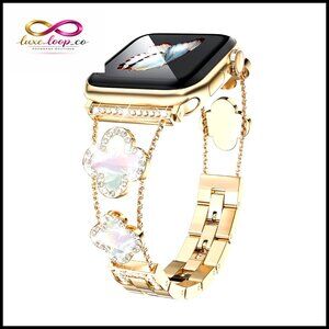 Metal Diamond Watch Band Compatible with Apple Watch 38-49mm Women's